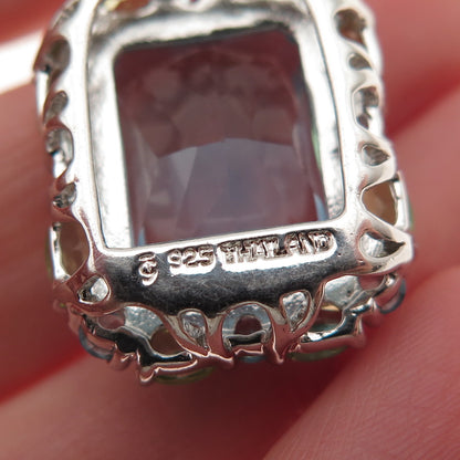 JACKSON HOLE 925 Sterling Silver Real Blue Topaz & Peridot Charm Pendant