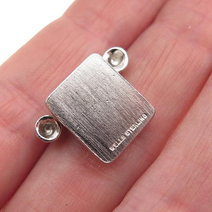 Wells Sterling Silver Antique Art Deco Rotary Phone I Love You 3D Mini Pendant
