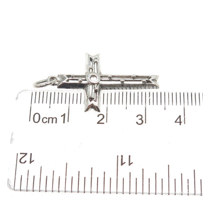 925 Sterling Silver Vintage Cross Religious Charm Pendant