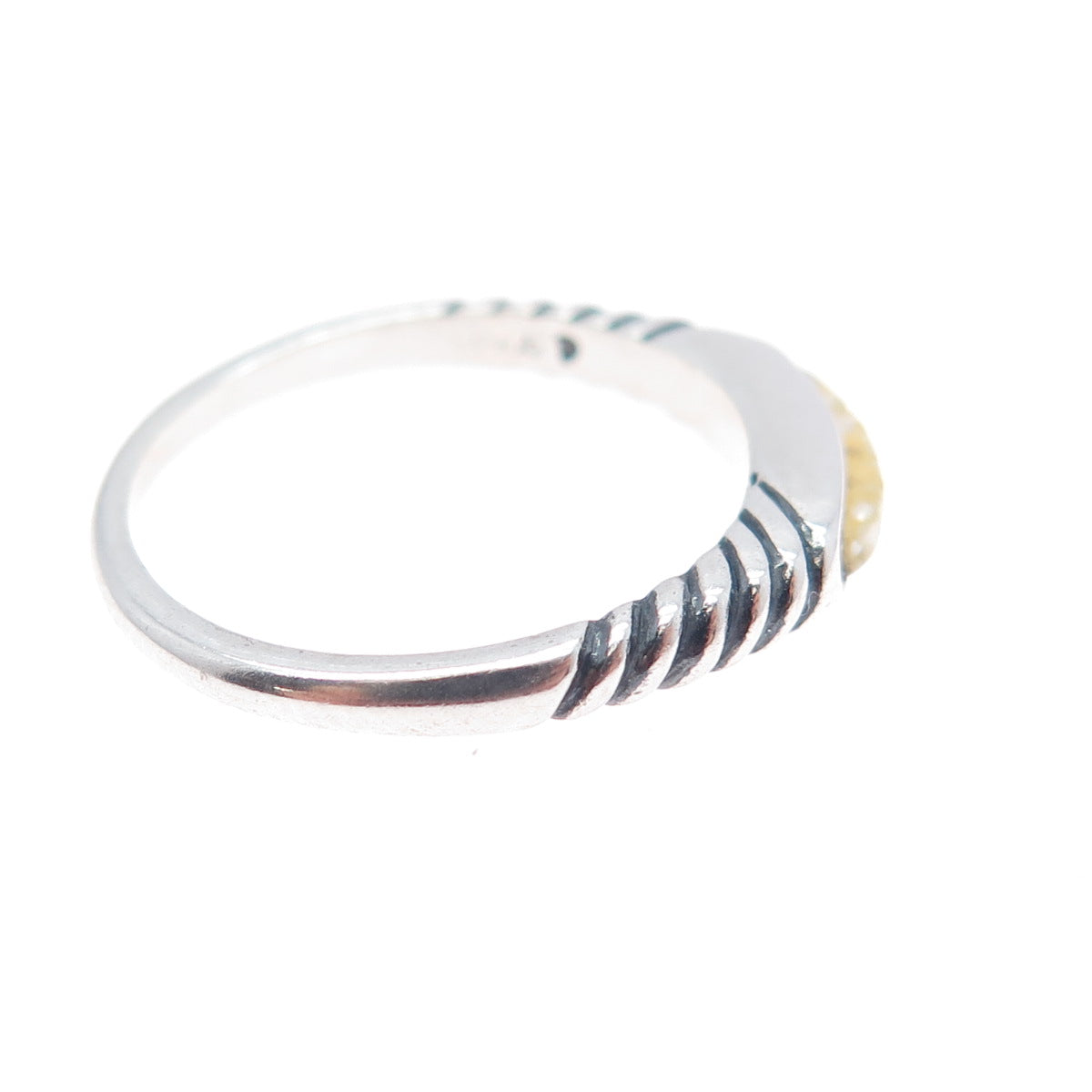 CAROLYN POLLACK Old Pawn Sterling Silver Vintage MOP Inlay Stackable Ring Size 8