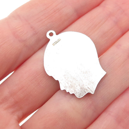 925 Sterling Silver Vintage Boy Profile Mini Charm Pendant