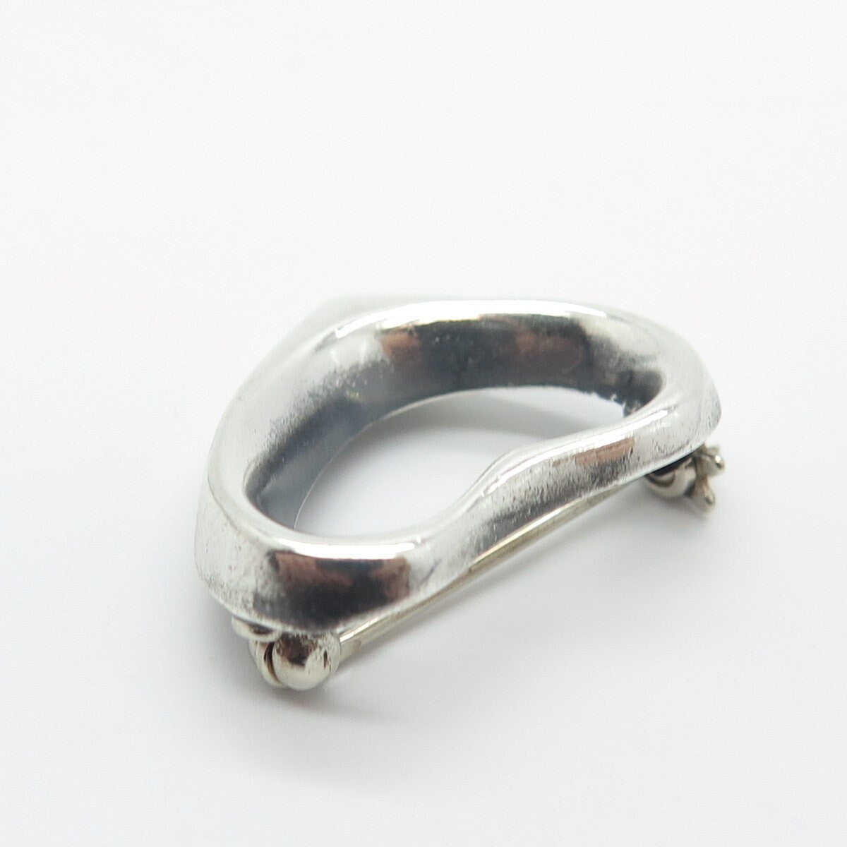 925 Sterling Silver Vintage Mexico Open Heart Pin Brooch