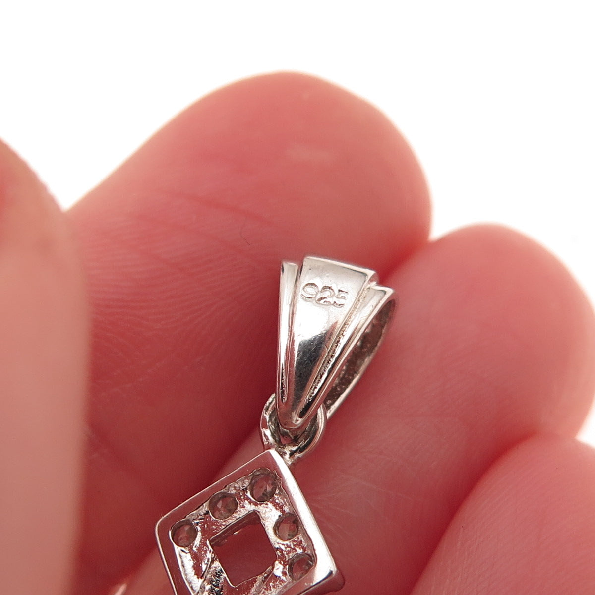 925 Sterling Silver Round-Cut C Z Cross Pendant