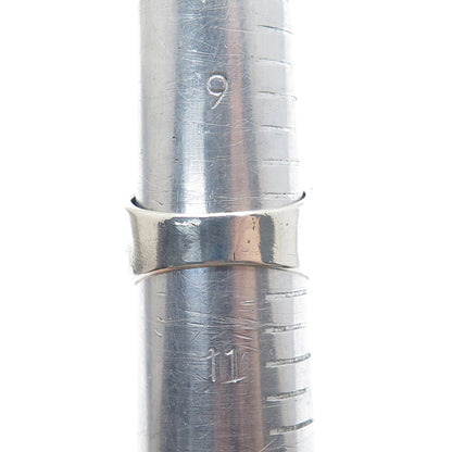 925 Sterling Silver Vintage Modernist Nugget Oxidized Ring Size 10.25