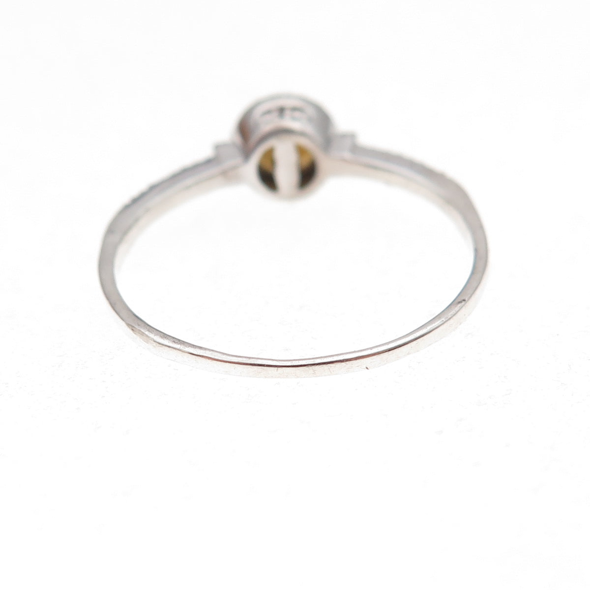 925 Sterling Silver Real Round-Cut Diamond & Pearl Ring Size 8.75