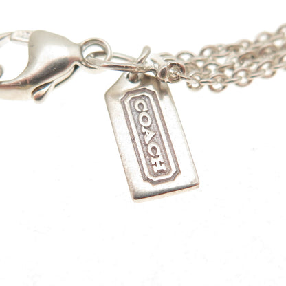 Coach 925 Sterling Silver Rhinestone Anchor 3-Strand Cable Chain Necklace 16"