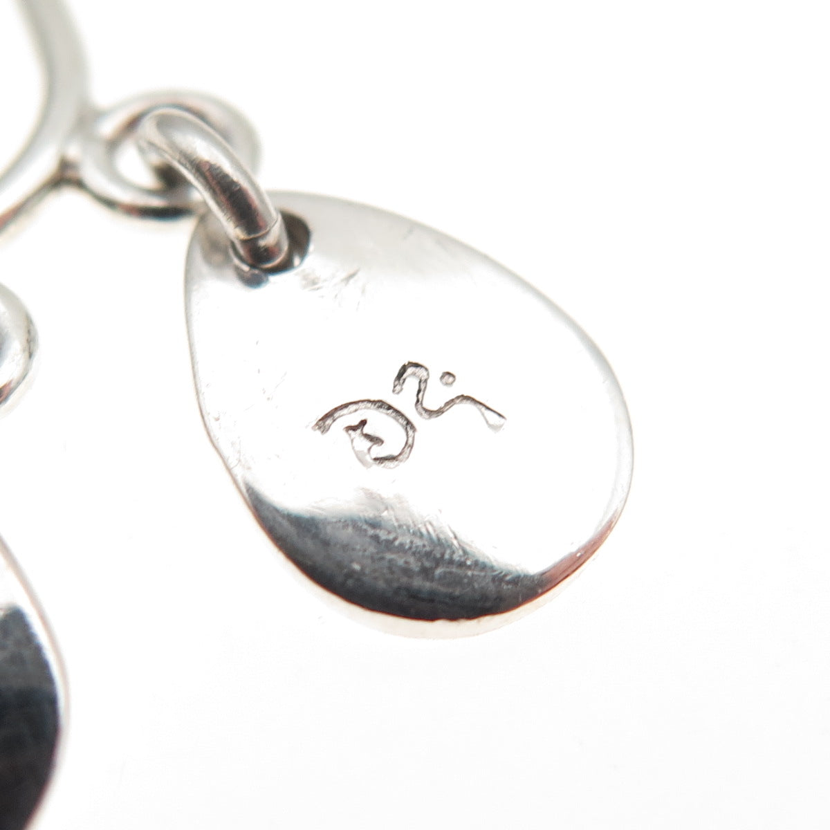 925 Sterling Silver Vintage Mexico Modernist Teardrop Dangle Earrings
