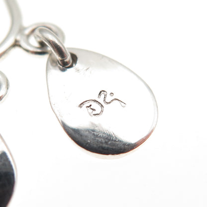 925 Sterling Silver Vintage Mexico Modernist Teardrop Dangle Earrings