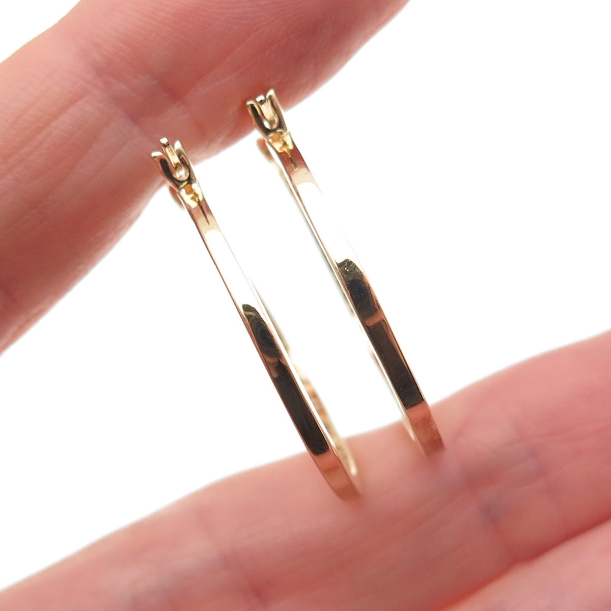 DBJ Dee Berkle 925 Sterling Silver Gold Plated Real Diamond Hoop Earrings