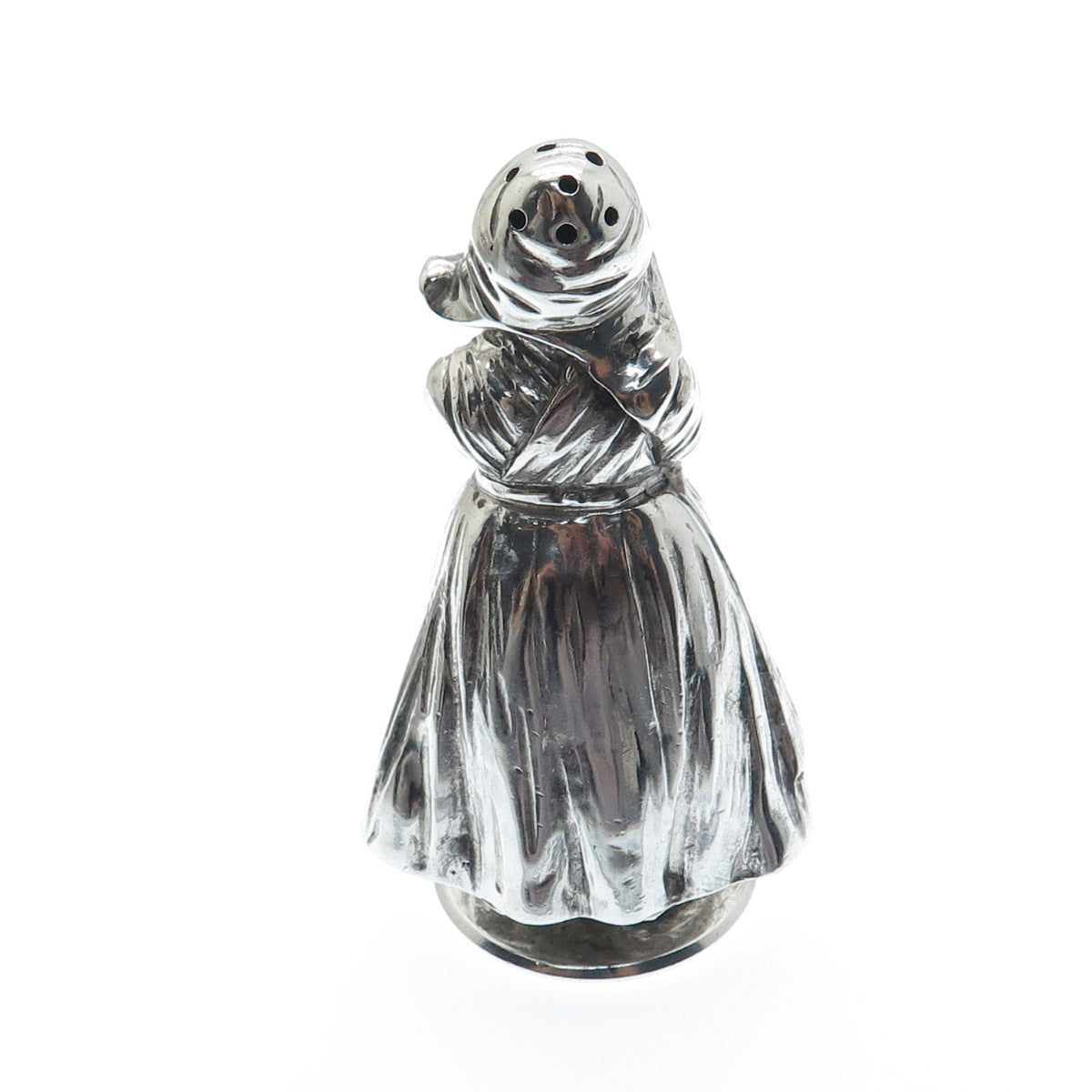 BERTHOLD HERMANN MULLER 925 Sterling Antique 1914 Dutch Lady Salt Pepper Shaker