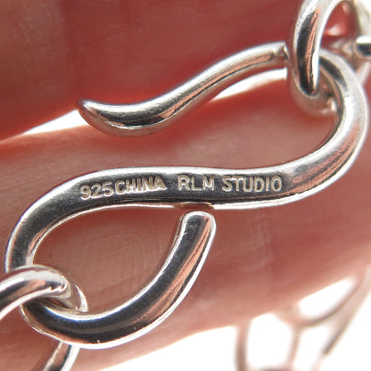 ROBERT LEE MORRIS STUDIO 925 Sterling Silver Vintage Modernist Necklace 18"