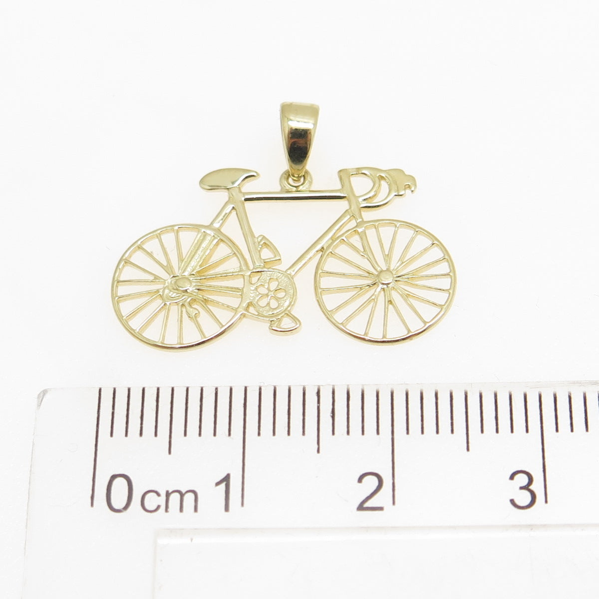 14K Yellow Gold Bicycle Charm Pendant