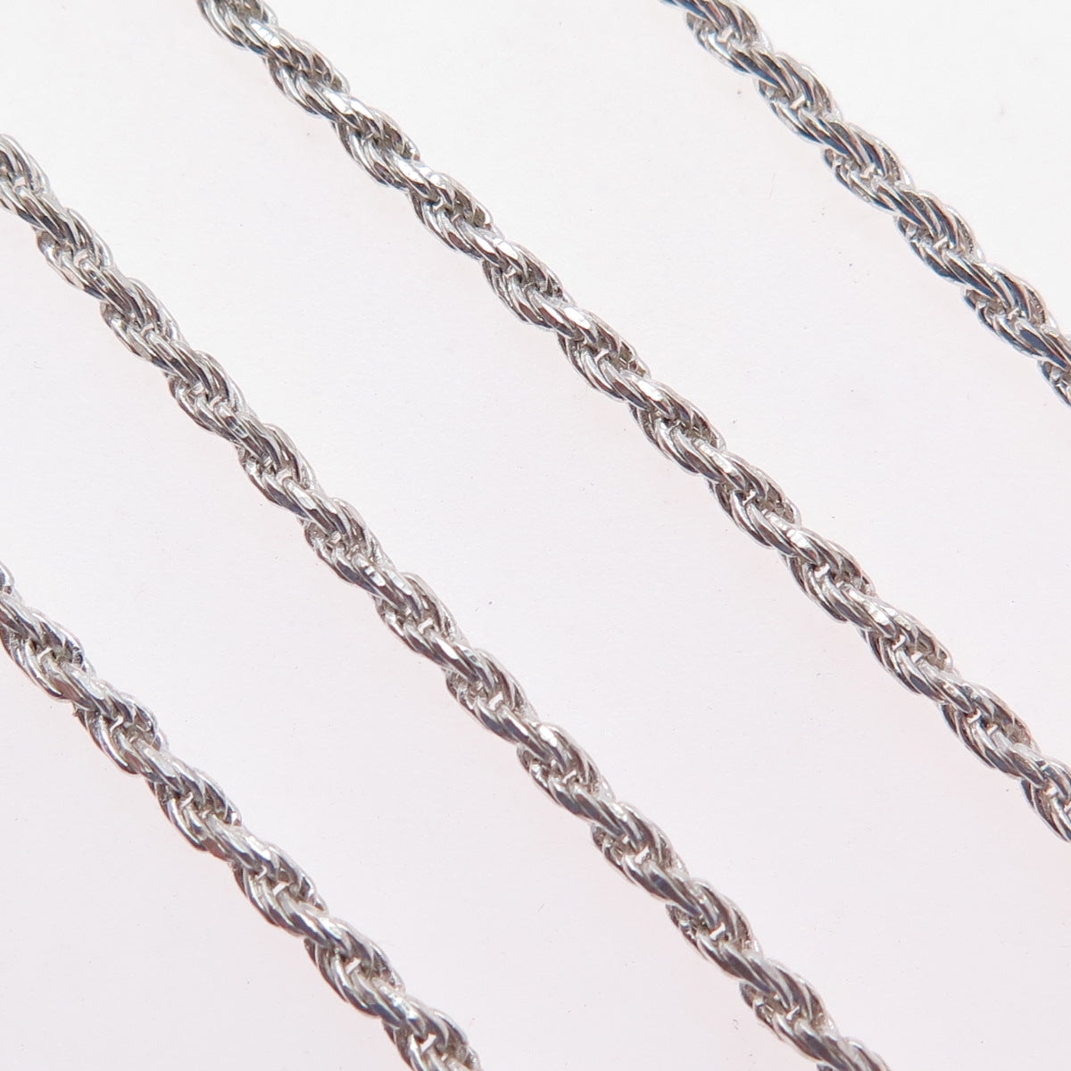 925 Sterling Silver Vintage Italy Twisted Rope Chain Necklace 18"