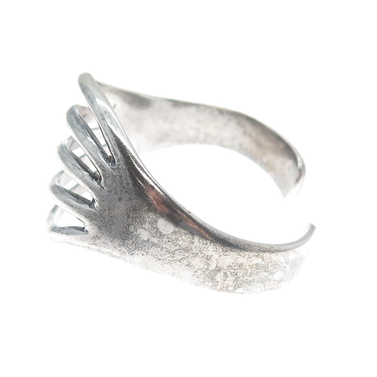 ALICIA DE LA PAZ 950 Silver Vintage Mexico Modernist Adjustable Cuff Bracelet 6"