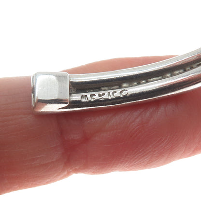 925 Sterling Silver Vintage Mexico Love Touch Adjustable Cuff Bracelet 5.75"