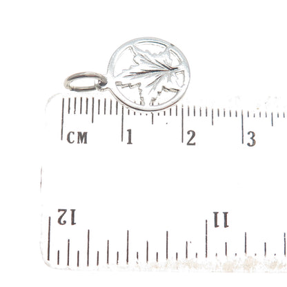 925 Sterling Silver Vintage Maple Leaf Minimalist Charm Pendant