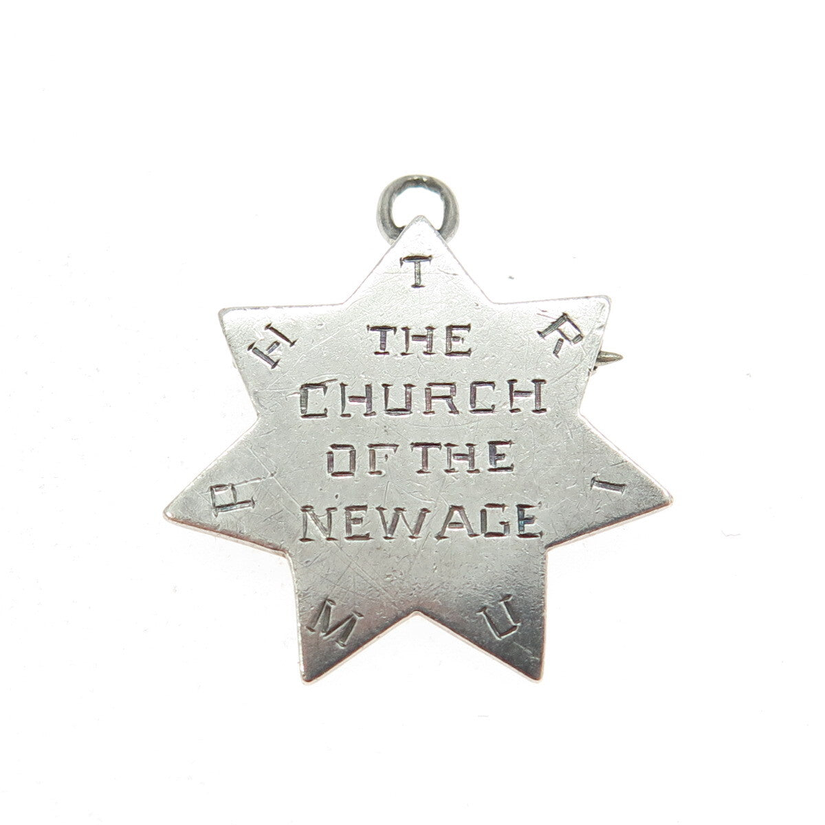SAMUEL HIZME 925 Sterling Silver Antique 1925 Star of David Pin Pendant