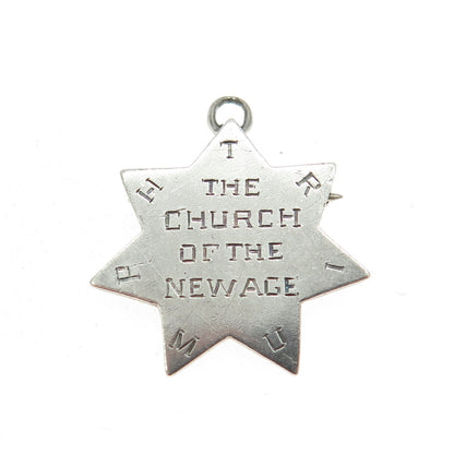 SAMUEL HIZME 925 Sterling Silver Antique 1925 Star of David Pin Pendant
