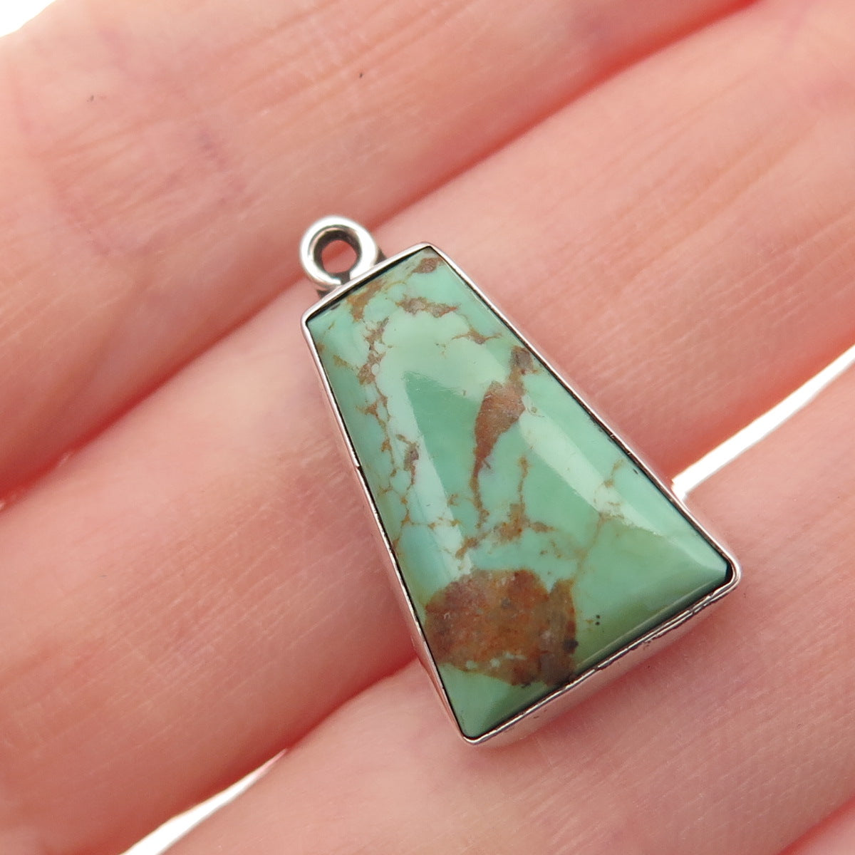 Old Pawn Sterling Silver Vintage Southwestern Royston Turquoise Charm Pendant
