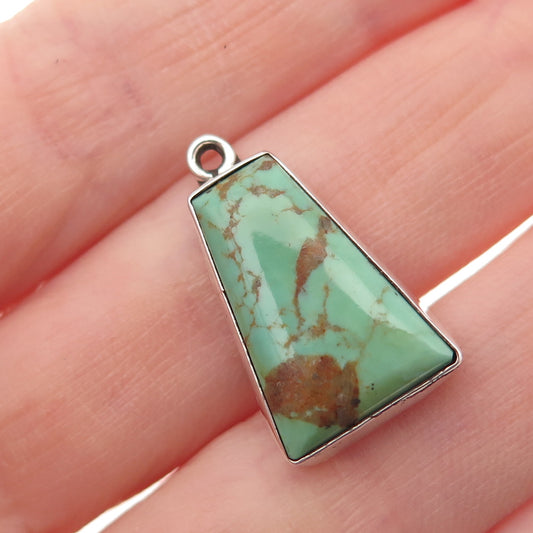 Old Pawn Sterling Silver Vintage Southwestern Royston Turquoise Charm Pendant