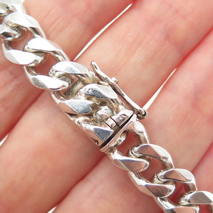 925 Sterling Silver Vintage Spain Cuban Link Bracelet 7.75"