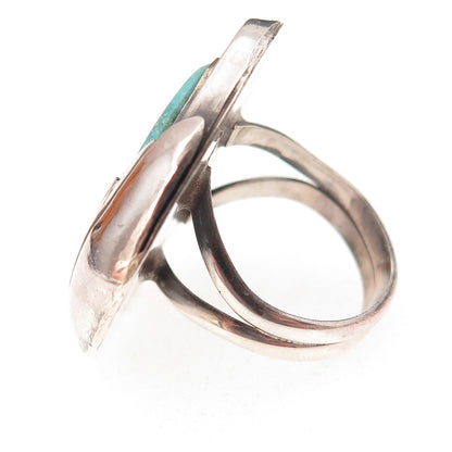Old Pawn 925 Sterling Silver Vintage Southwestern Turquoise Wing Ring Size 7