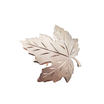925 Sterling Silver 2-Tone Vintage Maple Leaf Pin Brooch