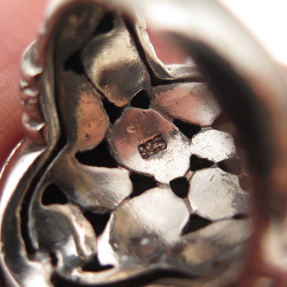 925 Sterling Silver Vintage Hammered Dome Oxidized Ring Size 7.25