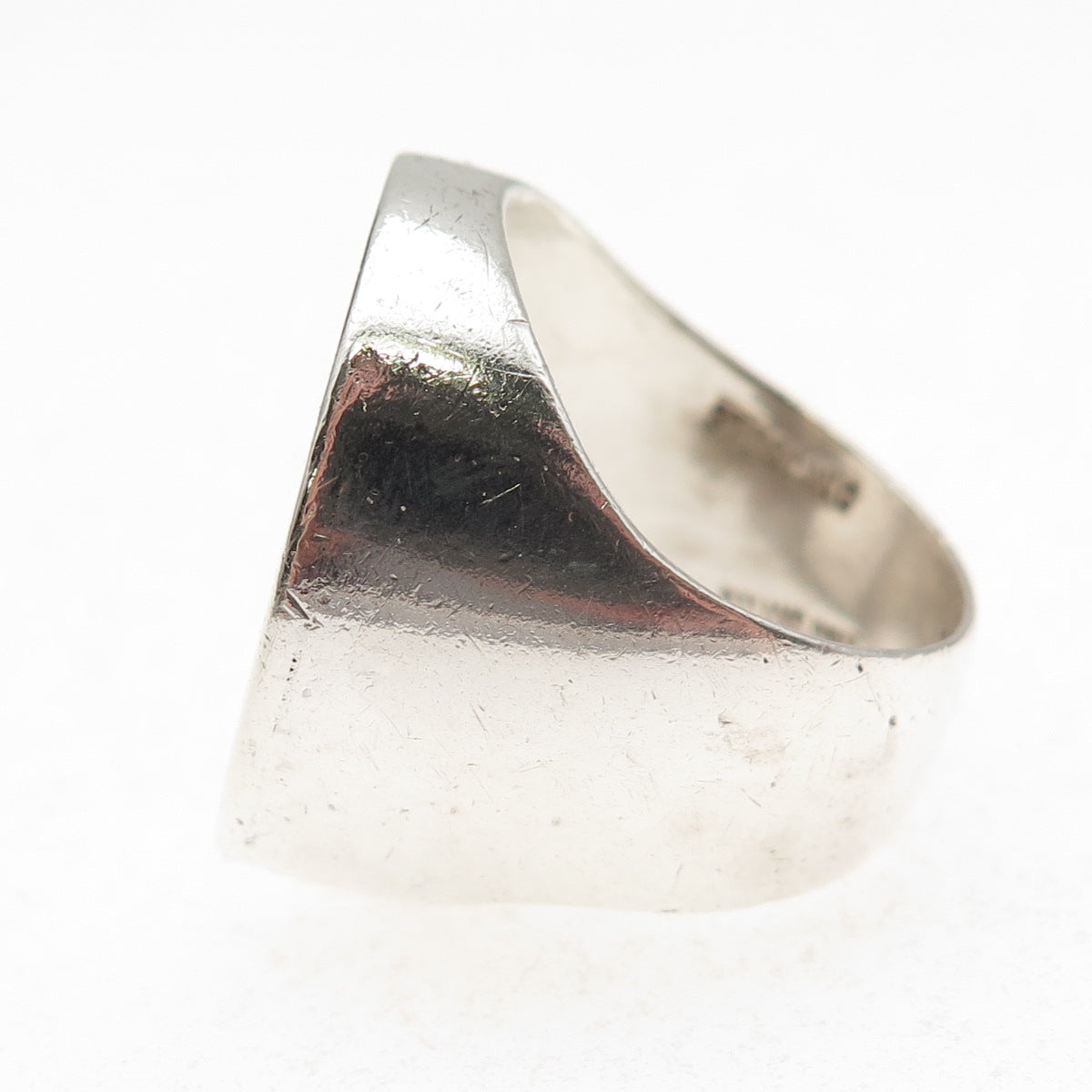 M&J Savitt 925 Sterling Silver Vintage Signet Oxidized Ring Size 6.5