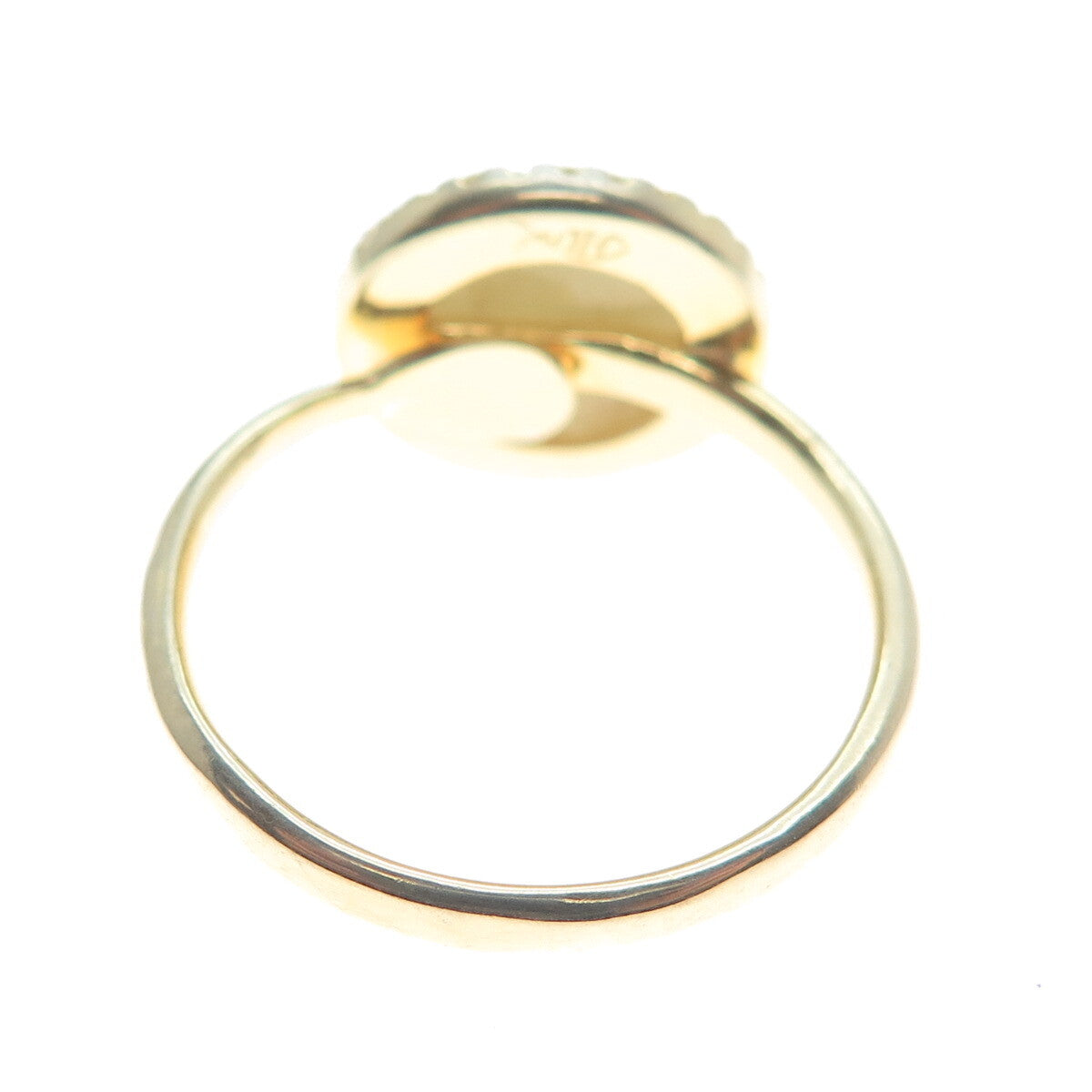 925 Sterling Silver Gold Plated Real Canary Quartz & C Z Ring Size 7.25