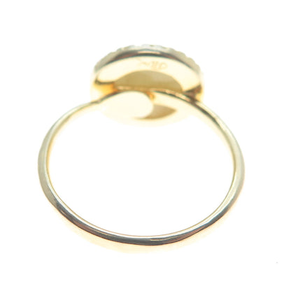 925 Sterling Silver Gold Plated Real Canary Quartz & C Z Ring Size 7.25