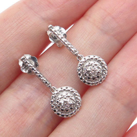 RL RICHLINE 925 Sterling Silver Real Round-Cut Diamond Accent Drop Earrings