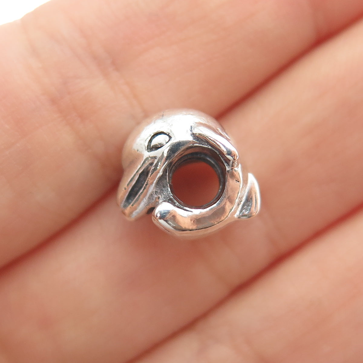 PANDORA 925 Sterling Silver Dolphin Slide Bead Charm