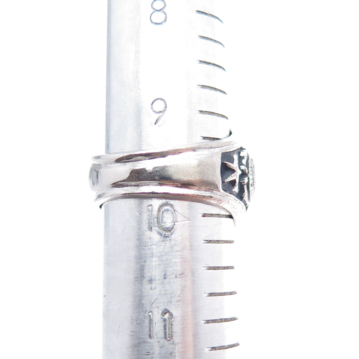 CREST CRAFT Sterling Vintage Lab-Created Sapphire US Coast Guard Ring Size 9.75