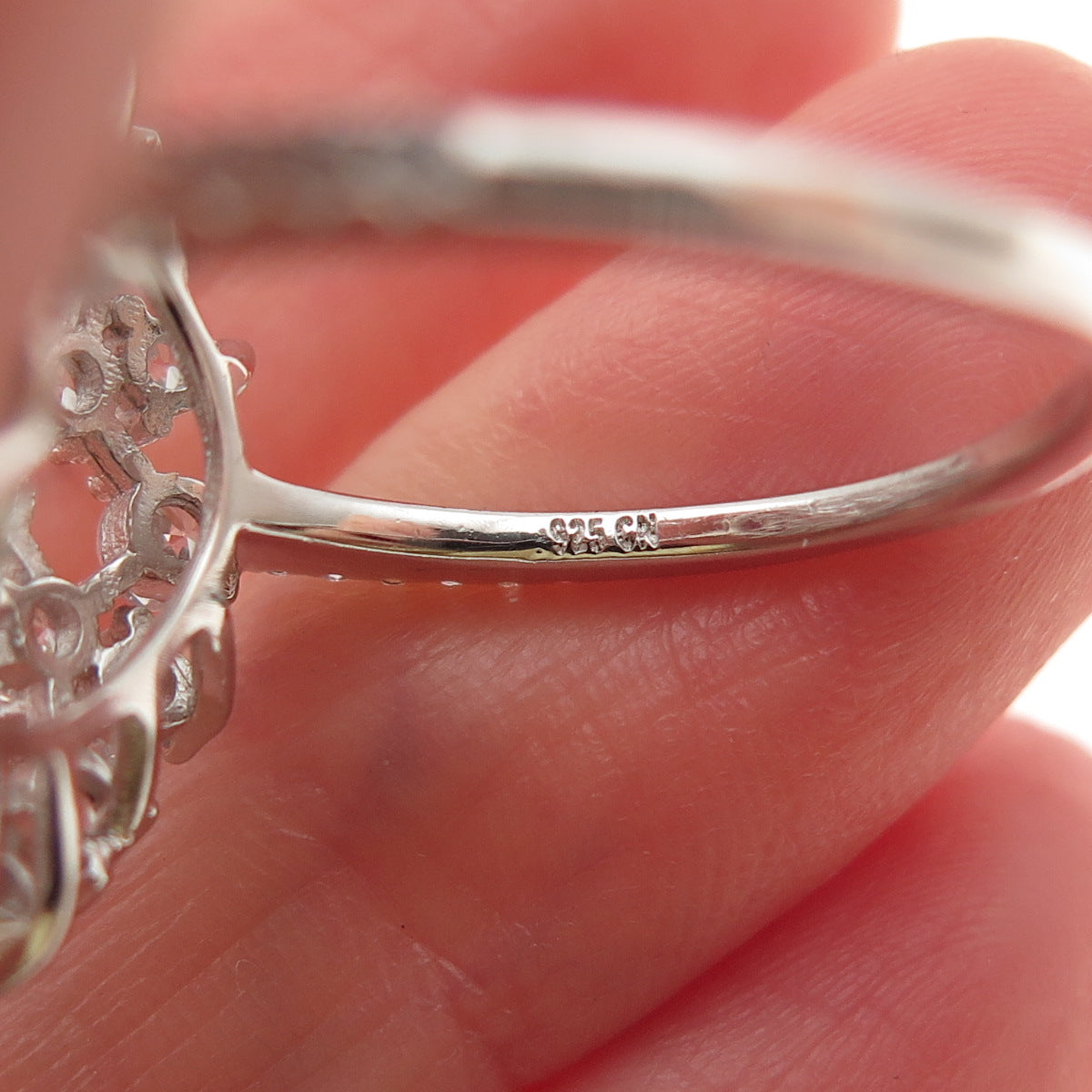925 Sterling Silver Round-Cut C Z Sparkle Cluster Ring Size 9