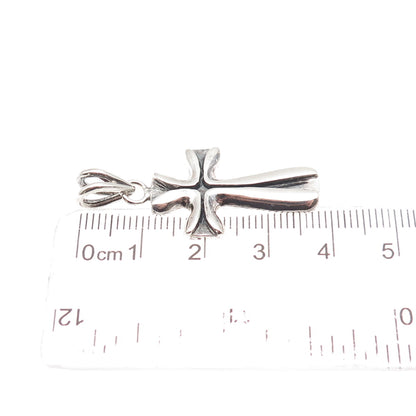 925 Sterling Silver Vintage Cross Oxidized Charm Pendant