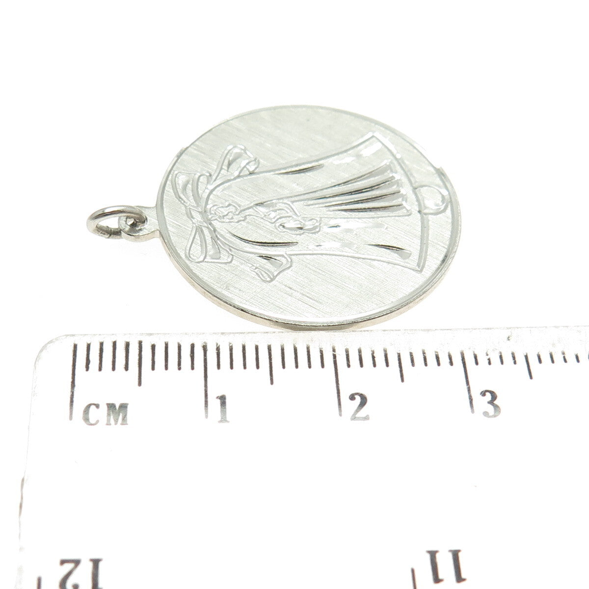 ANSON 925 Sterling Silver Vintage Bride Wedding Round Pendant