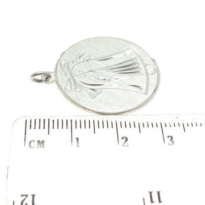 ANSON 925 Sterling Silver Vintage Bride Wedding Round Pendant