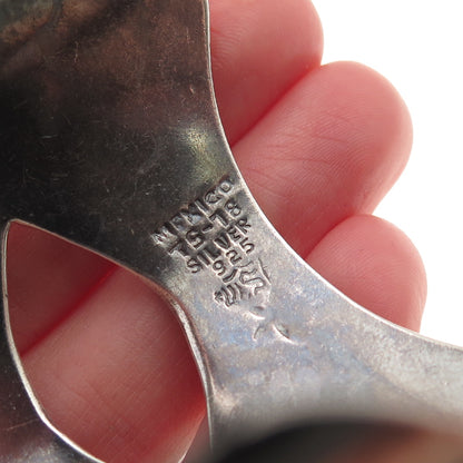 925 Sterling Silver 2-Tone Vintage Mexico Modernist Adjustable Bracelet 6.75"
