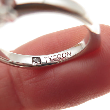 TYCOON 925 Sterling Silver C Z Engagement Ring Size 5.25