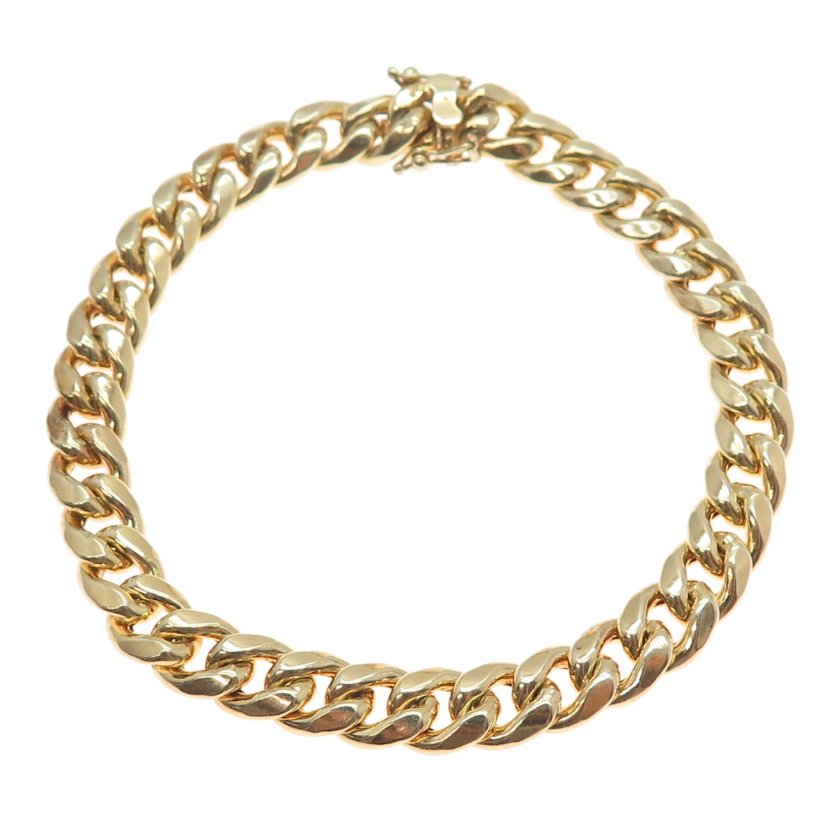 925 Sterling Silver Gold Plated Curb Link Bracelet 8.75"