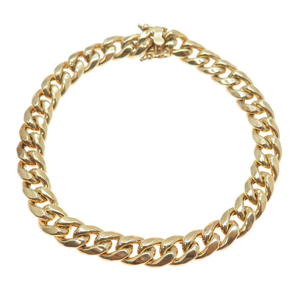 925 Sterling Silver Gold Plated Curb Link Bracelet 8.75"