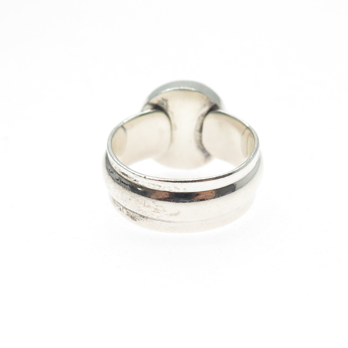 925 Sterling Silver Vintage Real Jasper Modernist Ring Size 8
