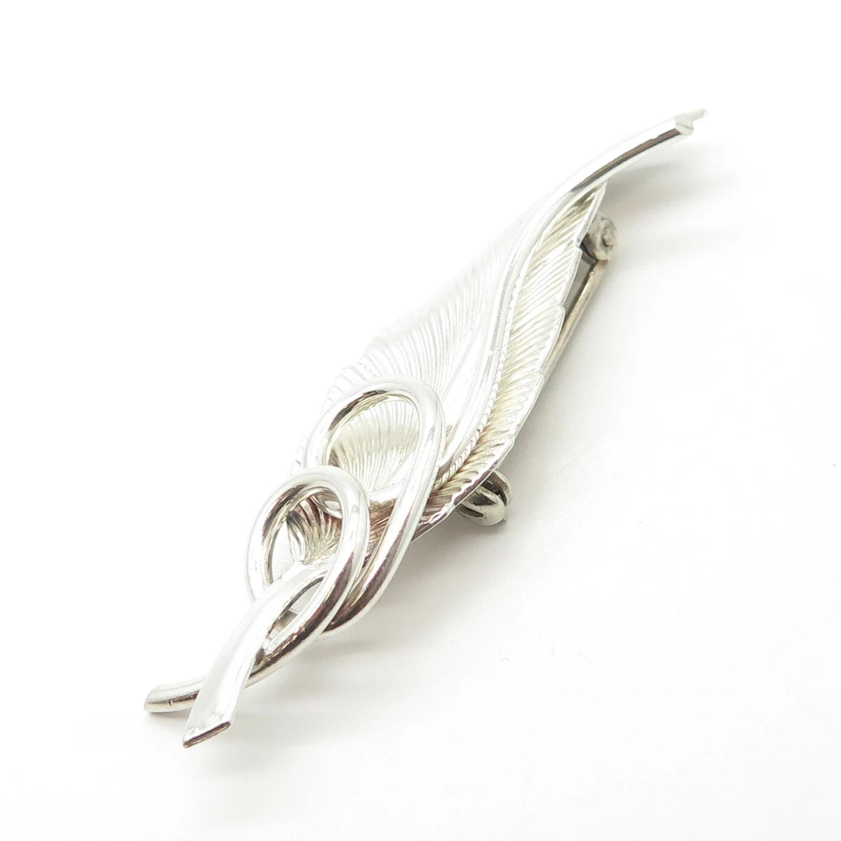 925 Sterling Silver Vintage BEAU Leaf Pin Brooch