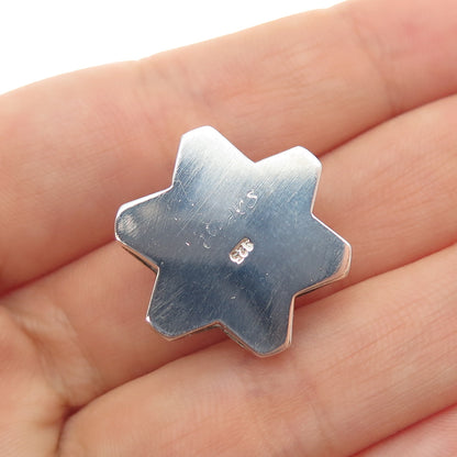 SARINE 925 Sterling Silver Vintage Star of David Slide Mini Charm Pendant