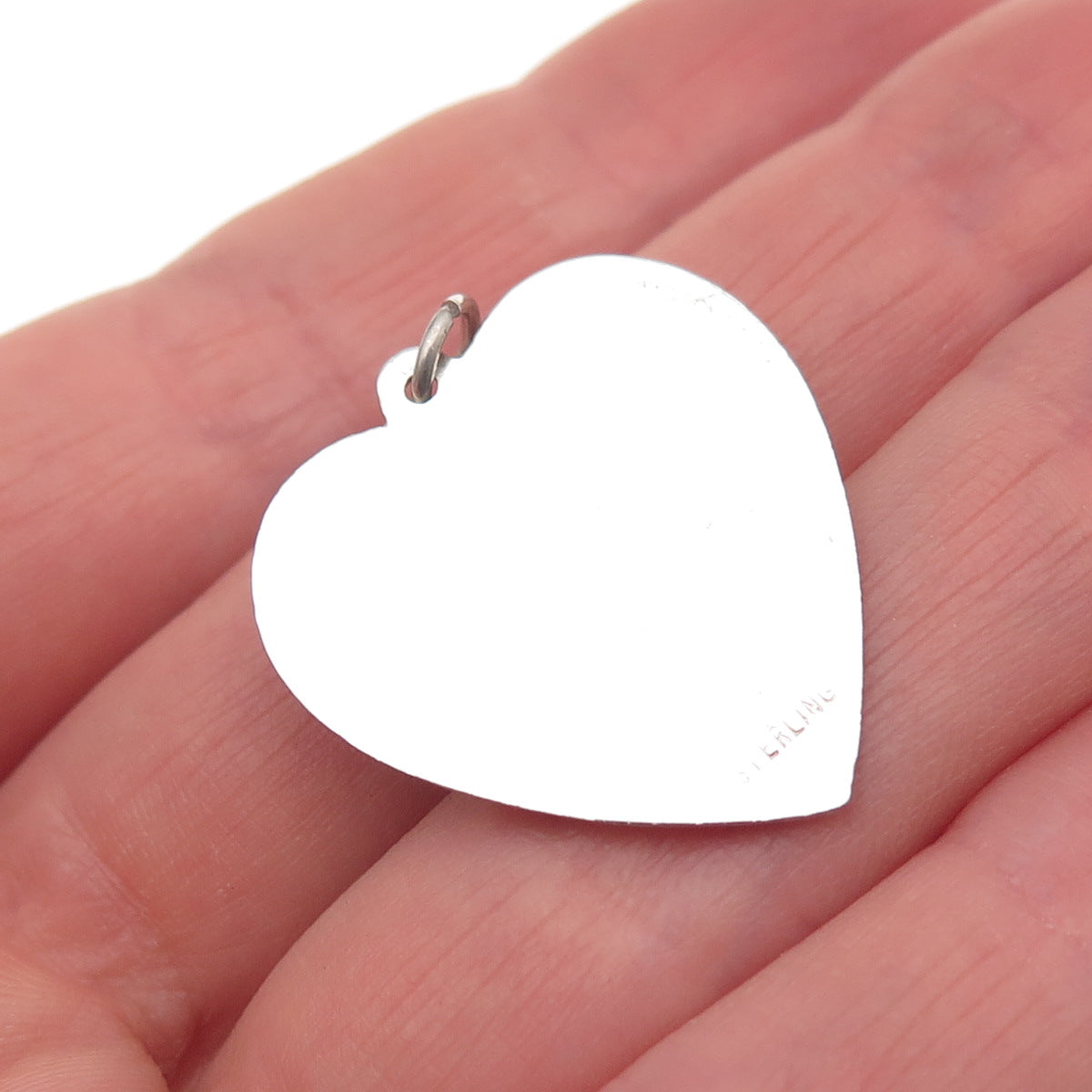 925 Sterling Silver Vintage Rhinestone Baby Shoes Heart Charm Pendant