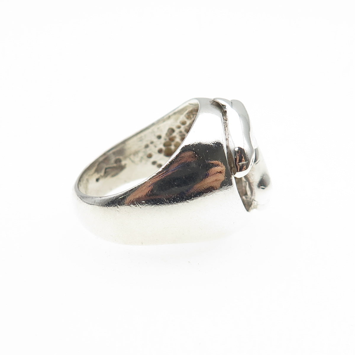 925 Sterling Silver Vintage Modernist Dolphin Ring Size 6.75