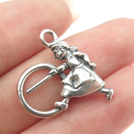 925 Sterling Silver Vintage Cartoon Character 3D Pendant