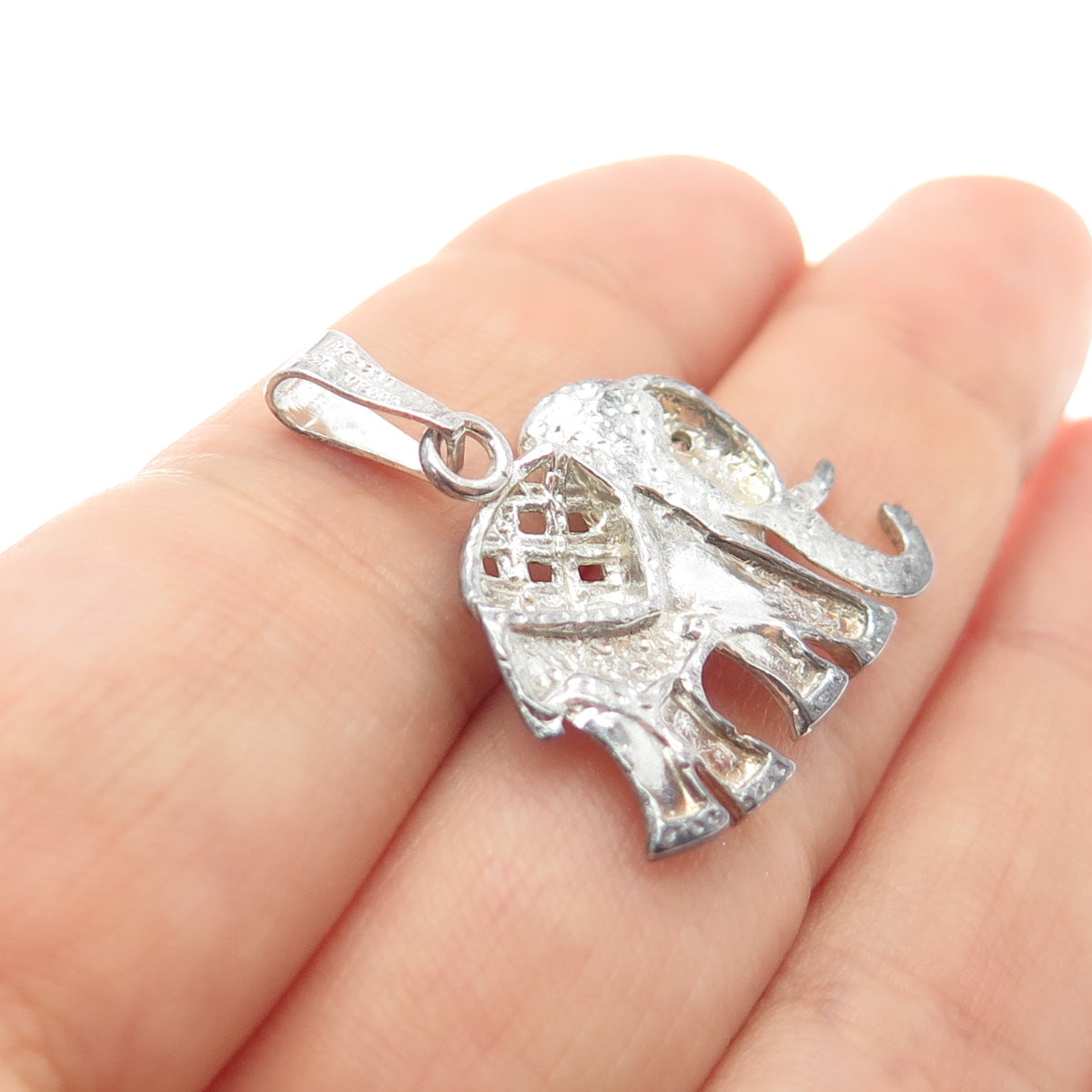 925 Sterling Silver Vintage Mexico Elephant Charm Pendant