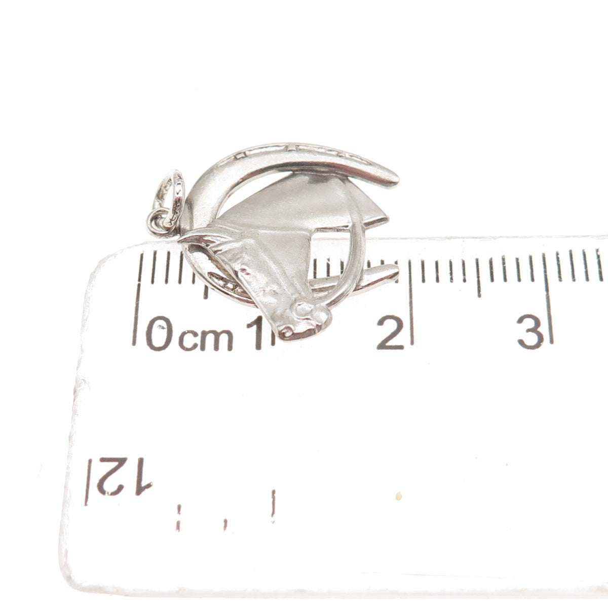 Carl Art Sterling Silver Antique Art Deco Horse & Horseshoe Mini Charm Pendant